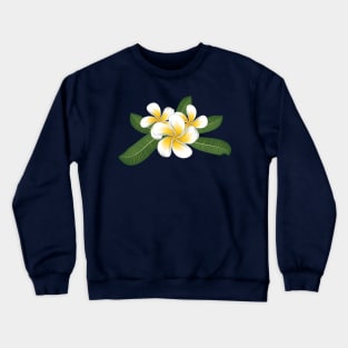 White plumeria with leaves Crewneck Sweatshirt